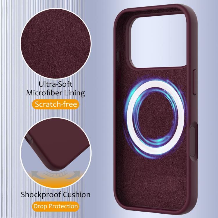 For iPhone 17 Pro Max Shockproof Silicone Magsafe Phone Case(Plum Color) - iPhone 17 Pro Max Cases by buy2fix | Online Shopping UK | buy2fix