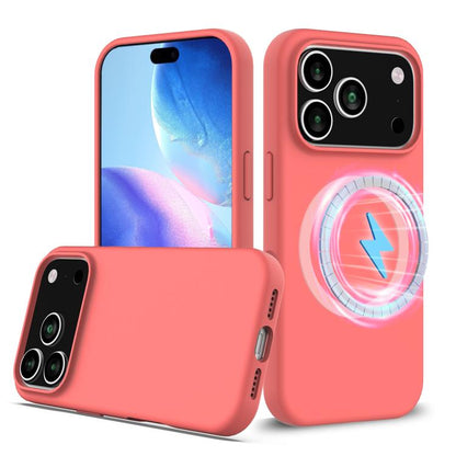 For iPhone 17 Pro Shockproof Silicone Magsafe Phone Case(Pink Orange) - iPhone 17 Pro Cases by buy2fix | Online Shopping UK | buy2fix