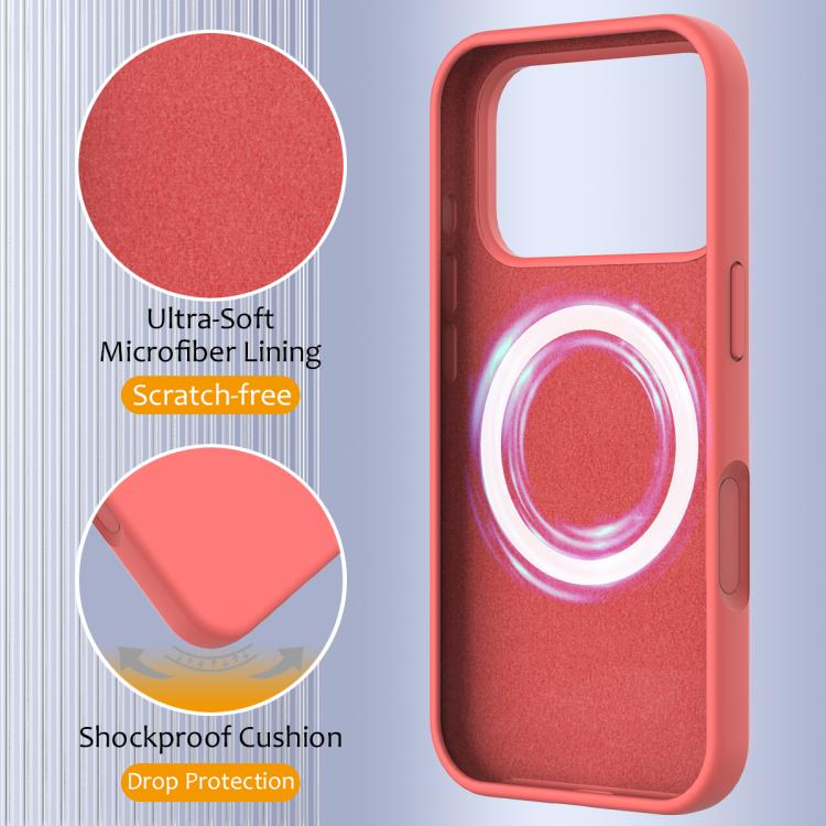For iPhone 17 Pro Shockproof Silicone Magsafe Phone Case(Pink Orange) - iPhone 17 Pro Cases by buy2fix | Online Shopping UK | buy2fix