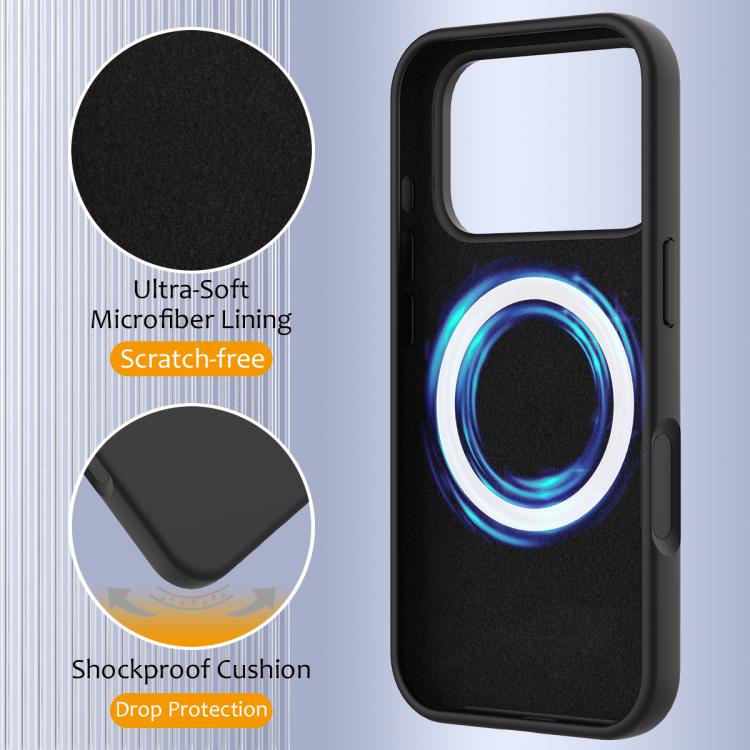 For iPhone 17 Pro Shockproof Silicone Magsafe Phone Case(Black) - iPhone 17 Pro Cases by buy2fix | Online Shopping UK | buy2fix