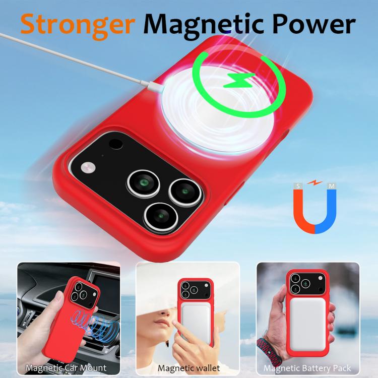 For iPhone 17 Pro Shockproof Silicone Magsafe Phone Case(Red) - iPhone 17 Pro Cases by buy2fix | Online Shopping UK | buy2fix
