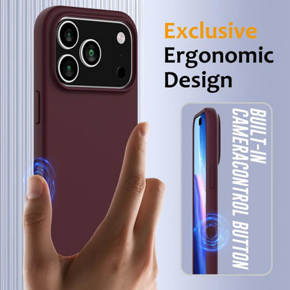 For iPhone 17 Pro Shockproof Silicone Magsafe Phone Case(Plum Color) - iPhone 17 Pro Cases by buy2fix | Online Shopping UK | buy2fix