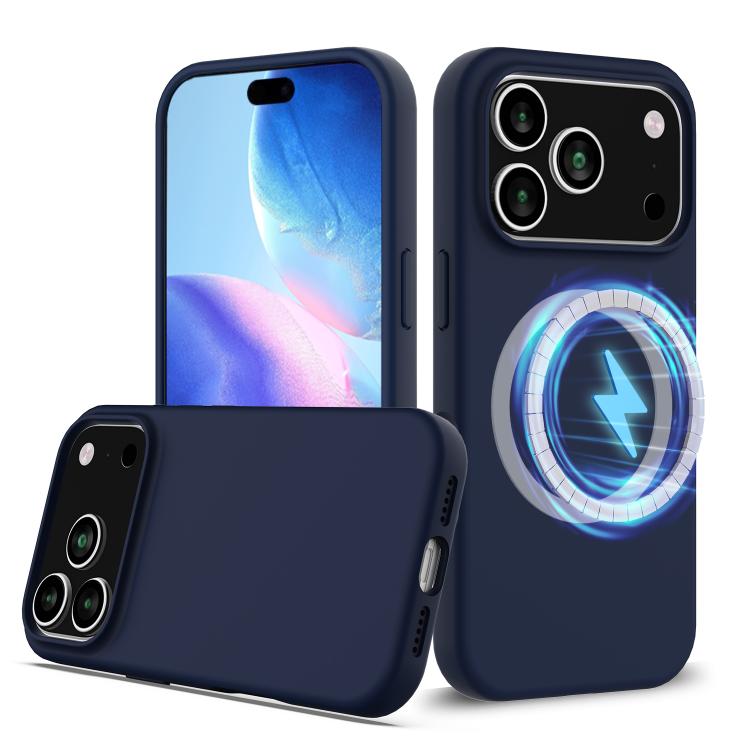 For iPhone 17 Pro Shockproof Silicone Magsafe Phone Case(Navy Blue) - iPhone 17 Pro Cases by buy2fix | Online Shopping UK | buy2fix