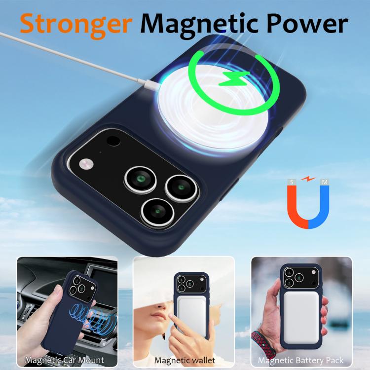 For iPhone 17 Pro Shockproof Silicone Magsafe Phone Case(Navy Blue) - iPhone 17 Pro Cases by buy2fix | Online Shopping UK | buy2fix