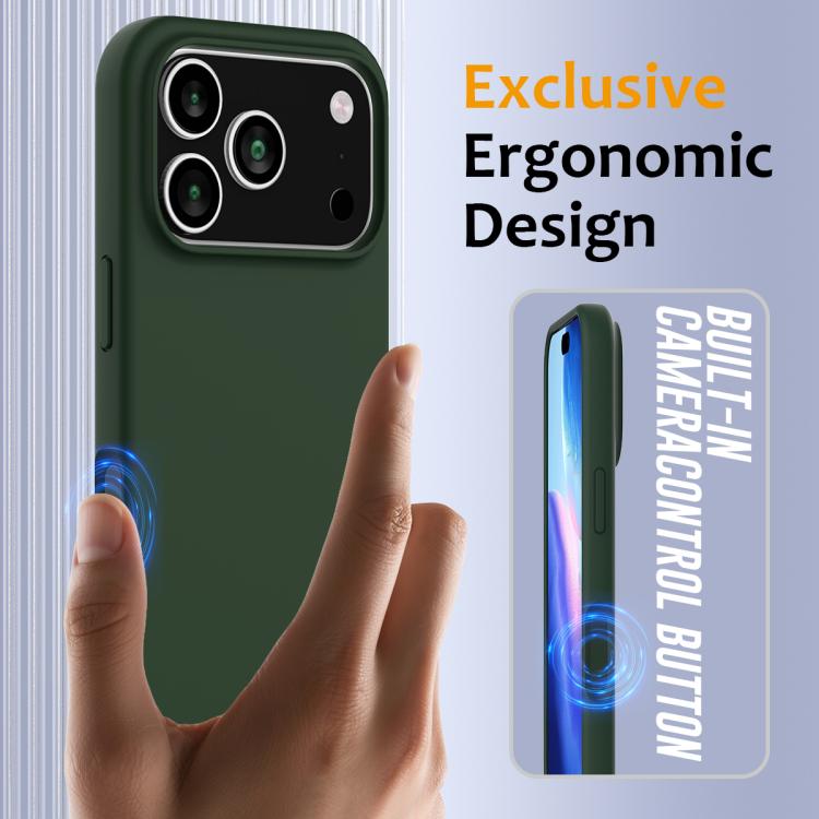 For iPhone 17 Pro Shockproof Silicone Magsafe Phone Case(Dark Green) - iPhone 17 Pro Cases by buy2fix | Online Shopping UK | buy2fix