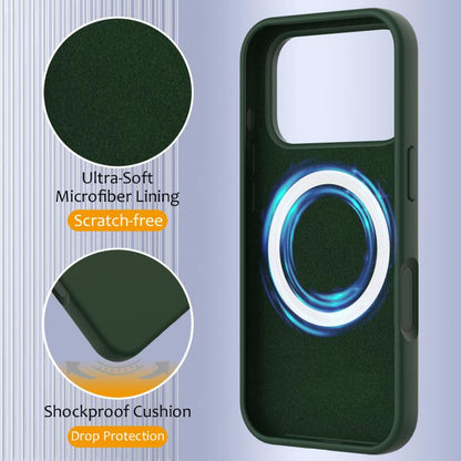 For iPhone 17 Pro Shockproof Silicone Magsafe Phone Case(Dark Green) - iPhone 17 Pro Cases by buy2fix | Online Shopping UK | buy2fix