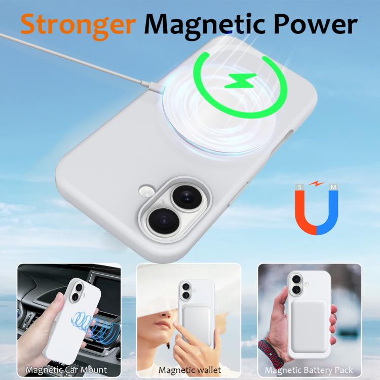 For iPhone 17 Shockproof Silicone Magsafe Phone Case(White) - iPhone 17 Cases by buy2fix | Online Shopping UK | buy2fix