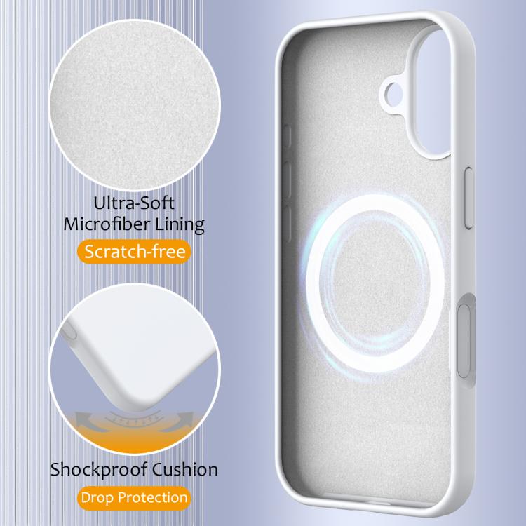 For iPhone 17 Shockproof Silicone Magsafe Phone Case(White) - iPhone 17 Cases by buy2fix | Online Shopping UK | buy2fix