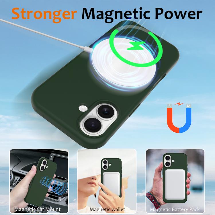 For iPhone 17 Shockproof Silicone Magsafe Phone Case(Dark Green) - iPhone 17 Cases by buy2fix | Online Shopping UK | buy2fix