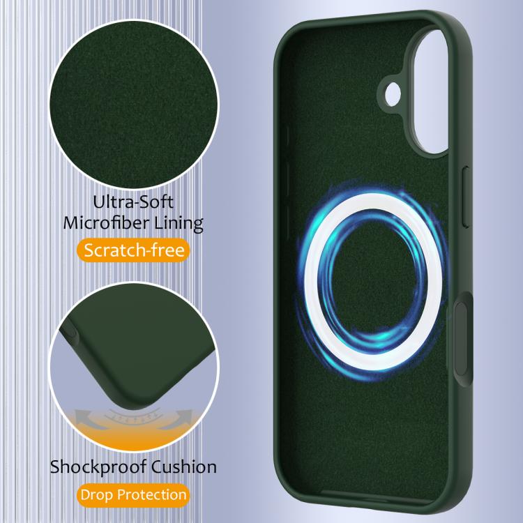 For iPhone 17 Shockproof Silicone Magsafe Phone Case(Dark Green) - iPhone 17 Cases by buy2fix | Online Shopping UK | buy2fix