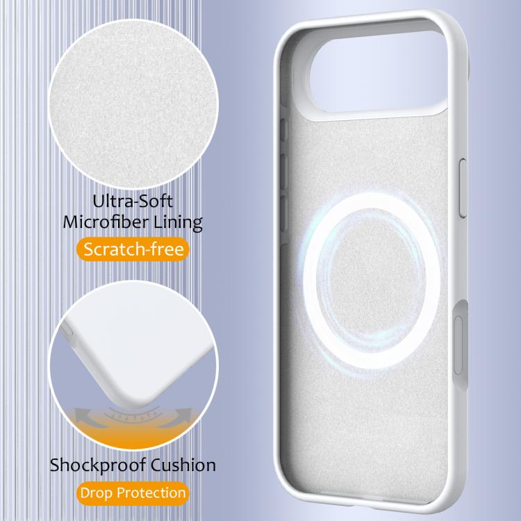 For iPhone Air Shockproof Silicone Magsafe Phone Case(White) - iPhone Air Cases by buy2fix | Online Shopping UK | buy2fix