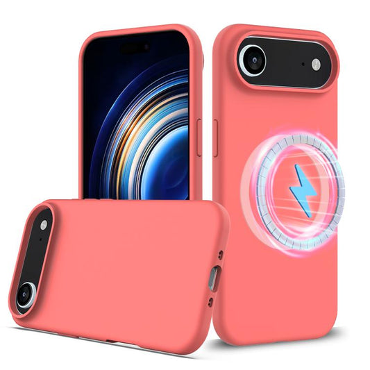 For iPhone Air Shockproof Silicone Magsafe Phone Case(Pink Orange) - iPhone Air Cases by buy2fix | Online Shopping UK | buy2fix