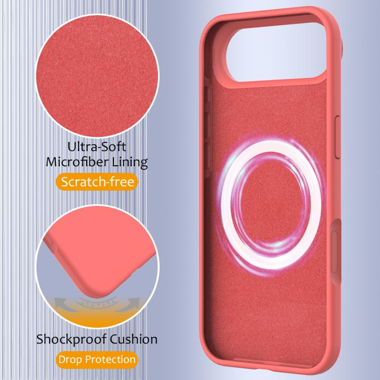 For iPhone Air Shockproof Silicone Magsafe Phone Case(Pink Orange) - iPhone Air Cases by buy2fix | Online Shopping UK | buy2fix
