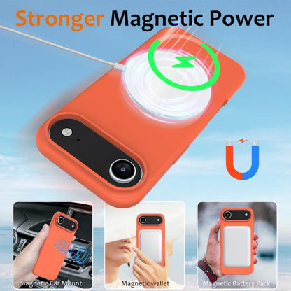 For iPhone Air Shockproof Silicone Magsafe Phone Case(Gold Orange) - iPhone Air Cases by buy2fix | Online Shopping UK | buy2fix