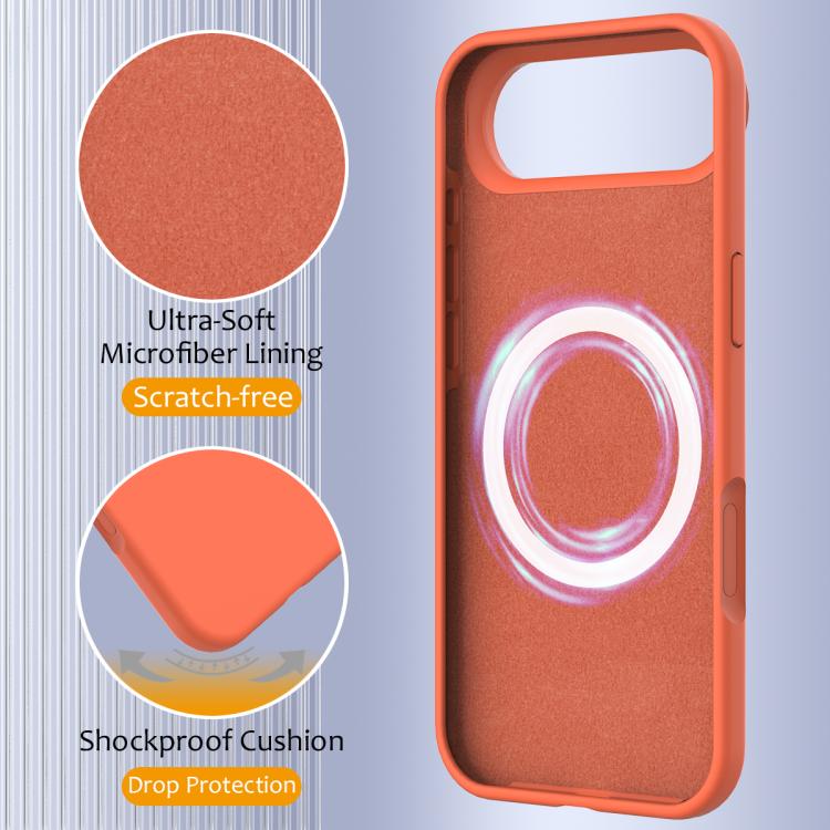 For iPhone Air Shockproof Silicone Magsafe Phone Case(Gold Orange) - iPhone Air Cases by buy2fix | Online Shopping UK | buy2fix