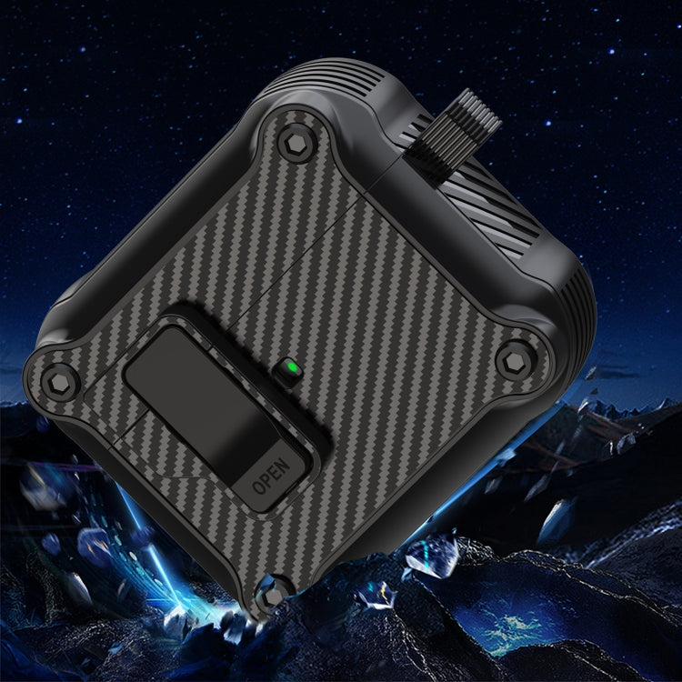 For AirPods 3 Carbon Fiber Magnetic Automatic Switch Earphone Protective Case(Green) - For AirPods 3 by buy2fix | Online Shopping UK | buy2fix
