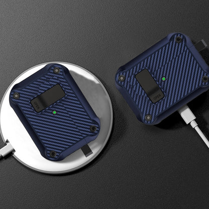For AirPods Pro Carbon Fiber Magnetic Automatic Switch Earphone Protective Case(Blue) - For AirPods Pro by buy2fix | Online Shopping UK | buy2fix