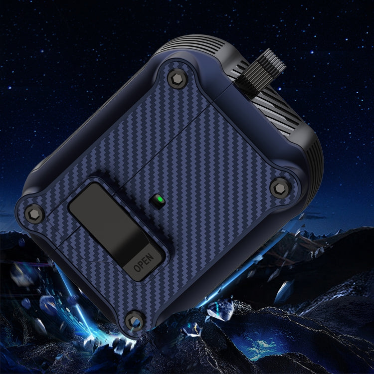 For AirPods Pro Carbon Fiber Magnetic Automatic Switch Earphone Protective Case(Black) - For AirPods Pro by buy2fix | Online Shopping UK | buy2fix