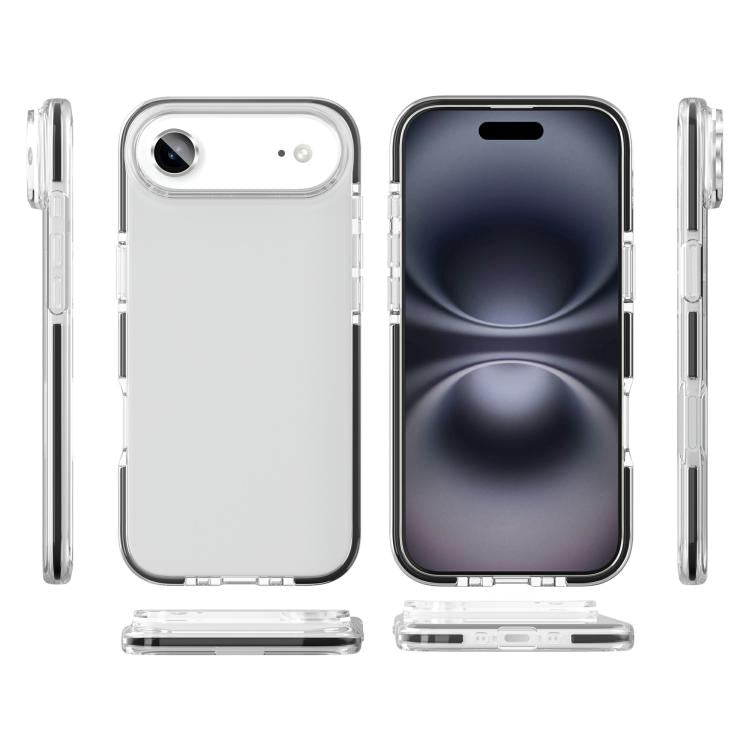 For iPhone Air Two-color Shockproof High Transparency TPU Phone Case(Black) - iPhone Air Cases by buy2fix | Online Shopping UK | buy2fix