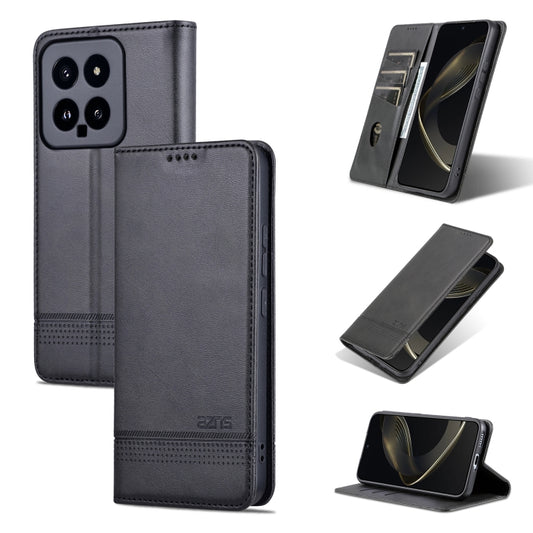For Xiaomi 14 AZNS Magnetic Calf Texture Flip Leather Phone Case(Black) - Xiaomi Cases by AZNS | Online Shopping UK | buy2fix