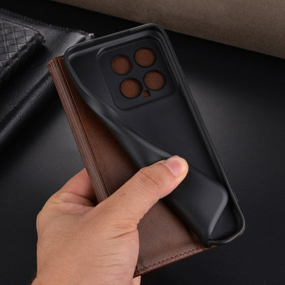 For Xiaomi 14 AZNS Magnetic Calf Texture Flip Leather Phone Case(Light Brown) - Xiaomi Cases by AZNS | Online Shopping UK | buy2fix