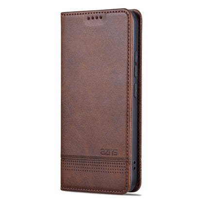 For Xiaomi 14 AZNS Magnetic Calf Texture Flip Leather Phone Case(Dark Brown) - Xiaomi Cases by AZNS | Online Shopping UK | buy2fix