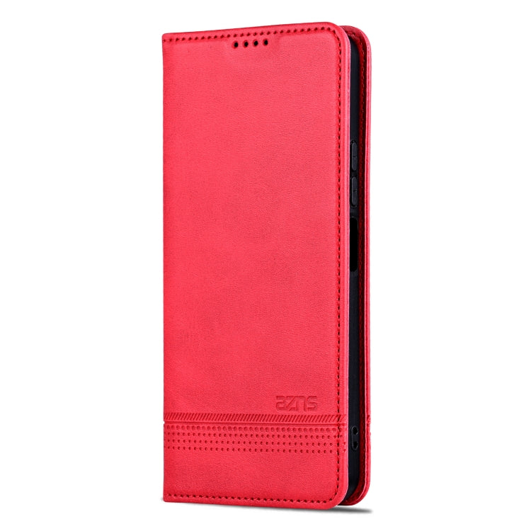 For Xiaomi Redmi 13C / Poco C65 AZNS Magnetic Calf Texture Flip Leather Phone Case(Red) by AZNS
