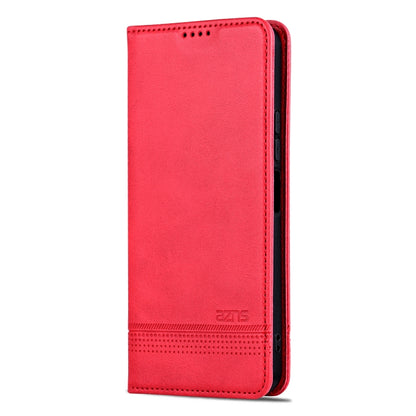 For Xiaomi Redmi 13C / Poco C65 AZNS Magnetic Calf Texture Flip Leather Phone Case(Red) by AZNS