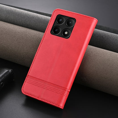 For Xiaomi Redmi K70/K70 Pro AZNS Magnetic Calf Texture Flip Leather Phone Case(Red) - Xiaomi Cases by AZNS | Online Shopping UK | buy2fix