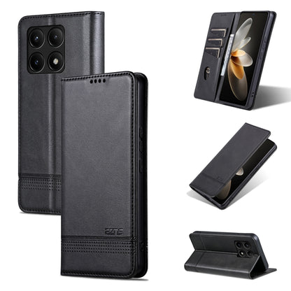 For Xiaomi Redmi K70/K70 Pro AZNS Magnetic Calf Texture Flip Leather Phone Case(Black) - Xiaomi Cases by AZNS | Online Shopping UK | buy2fix