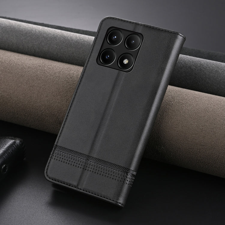 For Xiaomi Redmi K70/K70 Pro AZNS Magnetic Calf Texture Flip Leather Phone Case(Black) - Xiaomi Cases by AZNS | Online Shopping UK | buy2fix