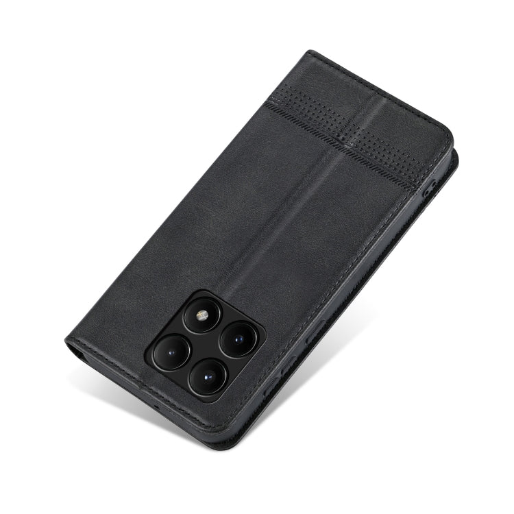 For Xiaomi Redmi K70/K70 Pro AZNS Magnetic Calf Texture Flip Leather Phone Case(Black) - Xiaomi Cases by AZNS | Online Shopping UK | buy2fix