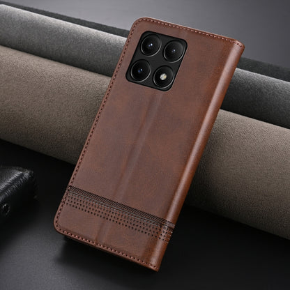 For Xiaomi Redmi K70/K70 Pro AZNS Magnetic Calf Texture Flip Leather Phone Case(Dark Brown) - Xiaomi Cases by AZNS | Online Shopping UK | buy2fix
