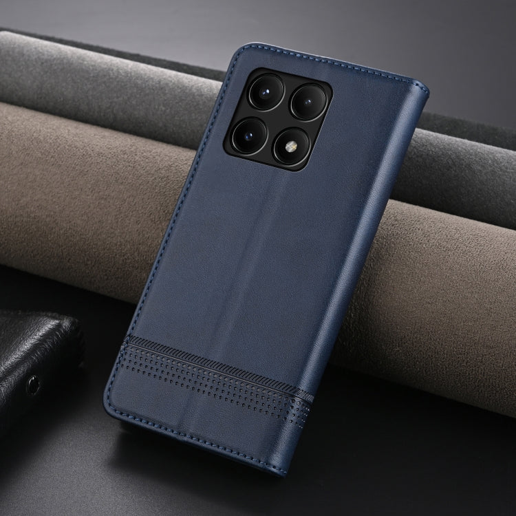 For Xiaomi Redmi K70E AZNS Magnetic Calf Texture Flip Leather Phone Case(Dark Blue) - Xiaomi Cases by AZNS | Online Shopping UK | buy2fix