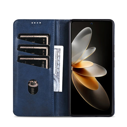 For Xiaomi Redmi K70E AZNS Magnetic Calf Texture Flip Leather Phone Case(Dark Blue) - Xiaomi Cases by AZNS | Online Shopping UK | buy2fix