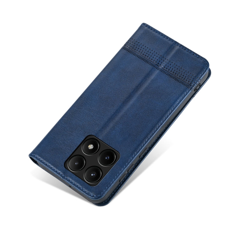 For Xiaomi Redmi K70E AZNS Magnetic Calf Texture Flip Leather Phone Case(Dark Blue) - Xiaomi Cases by AZNS | Online Shopping UK | buy2fix