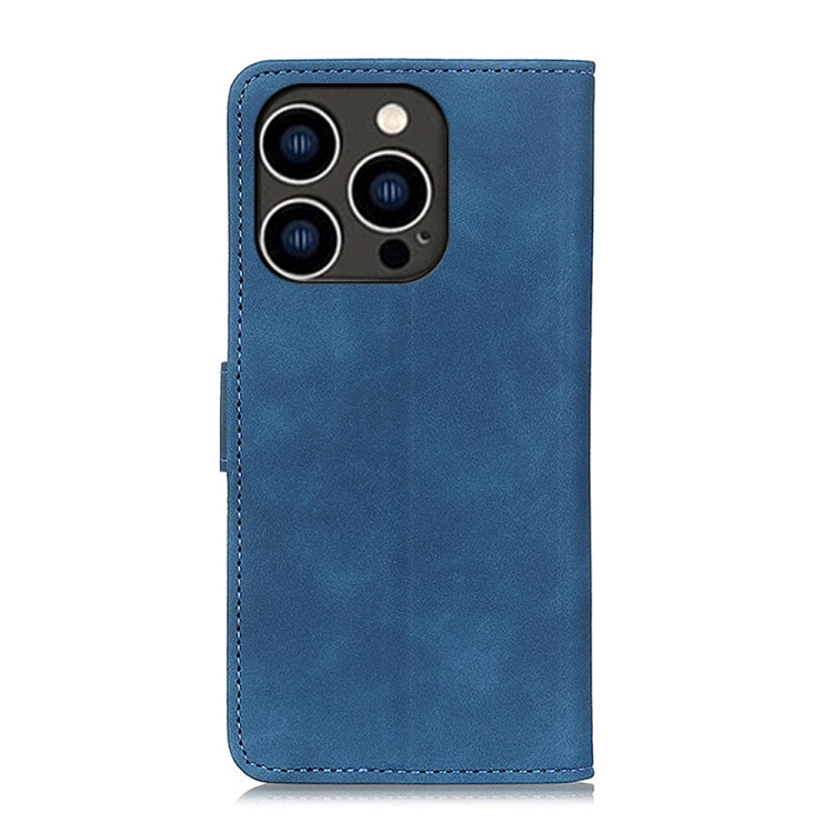 For iPhone 16 Pro KHAZNEH Retro Texture Leather Phone Case(Blue) by buy2fix