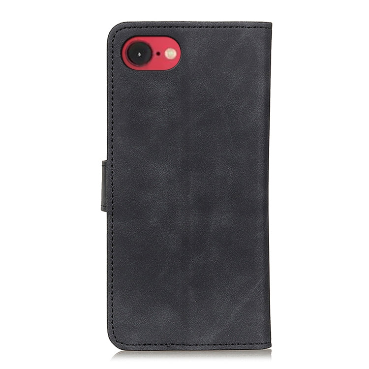 For iPhone 16e KHAZNEH Retro Texture Leather Phone Case(Black) by buy2fix
