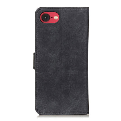For iPhone 16e KHAZNEH Retro Texture Leather Phone Case(Black) by buy2fix