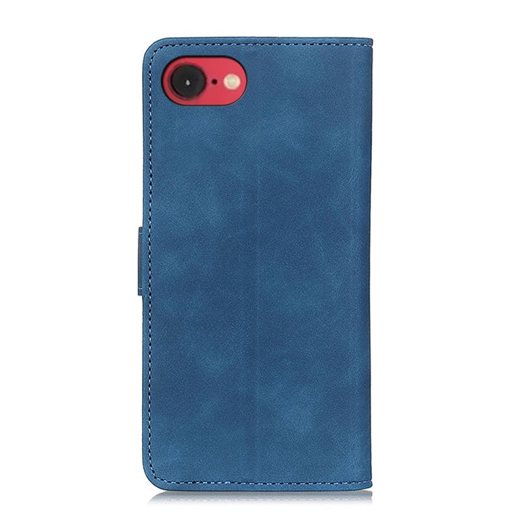 For iPhone 16e KHAZNEH Retro Texture Leather Phone Case(Blue) by buy2fix