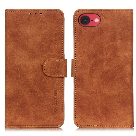 For iPhone 16e KHAZNEH Retro Texture Leather Phone Case(Brown) by buy2fix