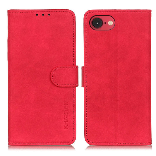 For iPhone 16e KHAZNEH Retro Texture Leather Phone Case(Red) by buy2fix