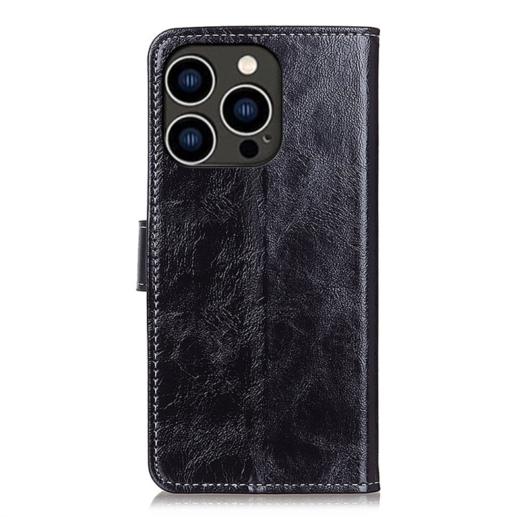 For iPhone 16 Pro Retro Crazy Horse Texture Horizontal Flip Leather Phone Case(Black) by buy2fix