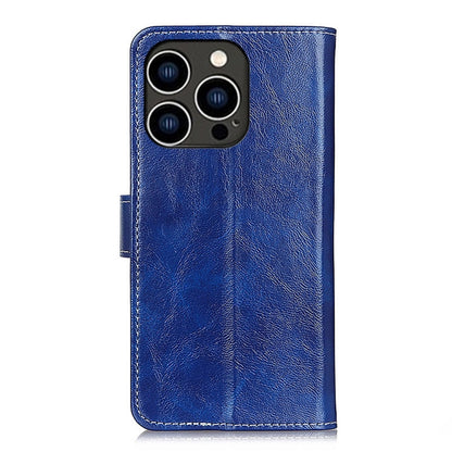 For iPhone 16 Pro Retro Crazy Horse Texture Horizontal Flip Leather Phone Case(Blue) by buy2fix