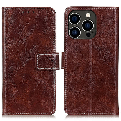 For iPhone 16 Pro Retro Crazy Horse Texture Horizontal Flip Leather Phone Case(Brown) by buy2fix