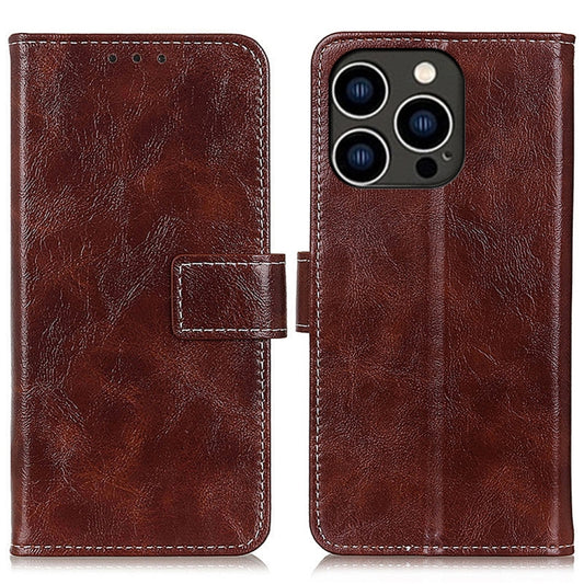 For iPhone 16 Pro Retro Crazy Horse Texture Horizontal Flip Leather Phone Case(Brown) by buy2fix