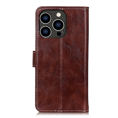 For iPhone 16 Pro Retro Crazy Horse Texture Horizontal Flip Leather Phone Case(Brown) by buy2fix