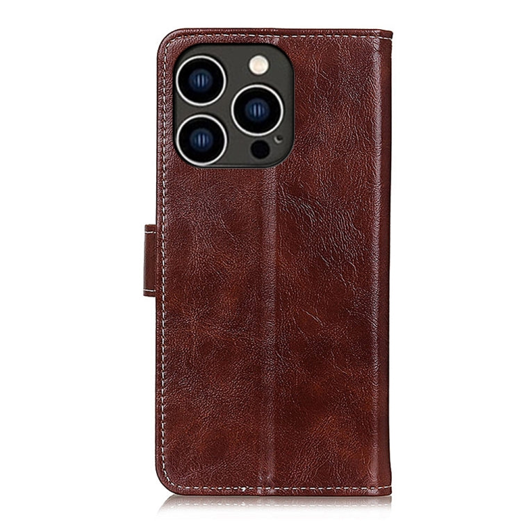 For iPhone 16 Pro Max Retro Crazy Horse Texture Horizontal Flip Leather Phone Case(Brown) by buy2fix