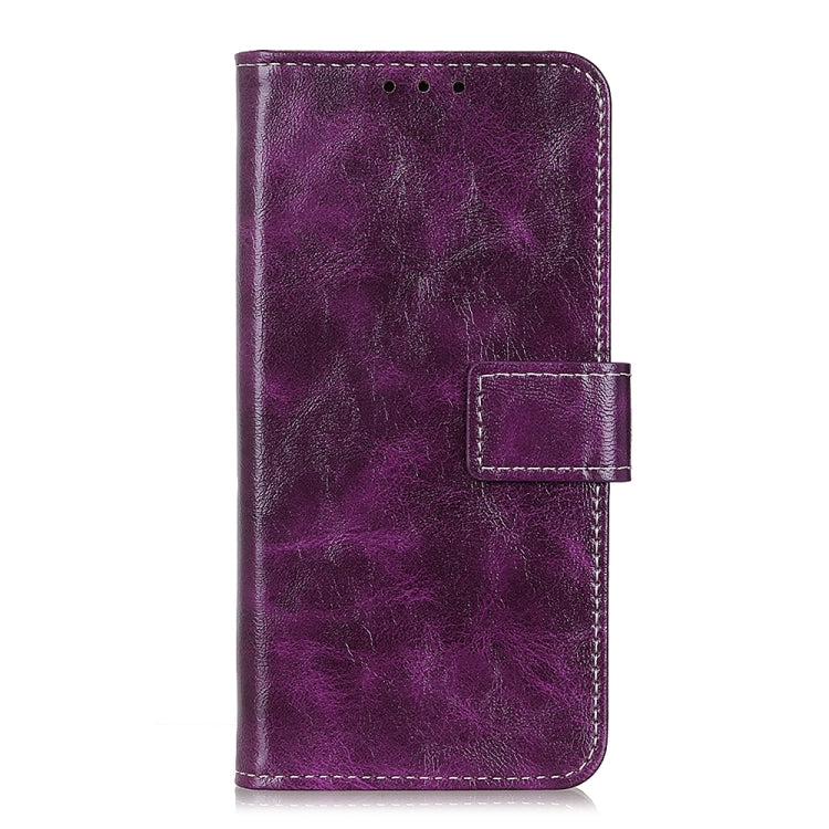 For iPhone 16 Pro Max Retro Crazy Horse Texture Horizontal Flip Leather Phone Case(Purple) by buy2fix
