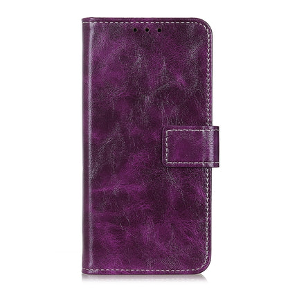 For iPhone 16 Pro Max Retro Crazy Horse Texture Horizontal Flip Leather Phone Case(Purple) by buy2fix